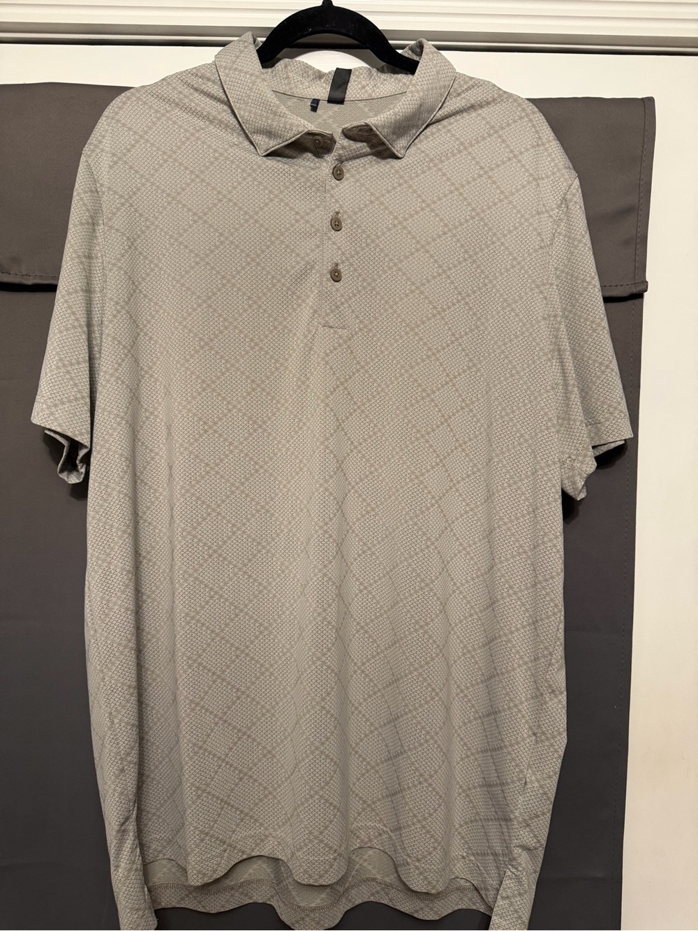 adidas Light Beige Geometric Print Polo